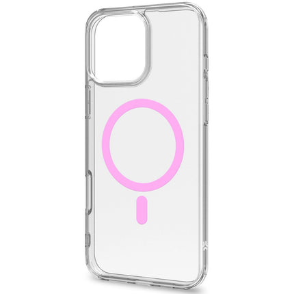 Gelskin mag Magnetische Hülle MagSafe iPhone 16 Pro Max Transparent + Pink