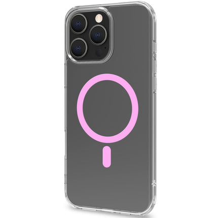 Gelskin mag Magnetische Hülle MagSafe iPhone 16 Pro Max Transparent + Pink