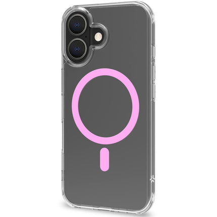 Gelskin mag Magnetische Hülle MagSafe iPhone 16 Transparent + Pink