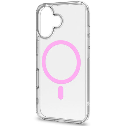 Gelskin mag Magnetische Hülle MagSafe iPhone 16 Transparent + Pink