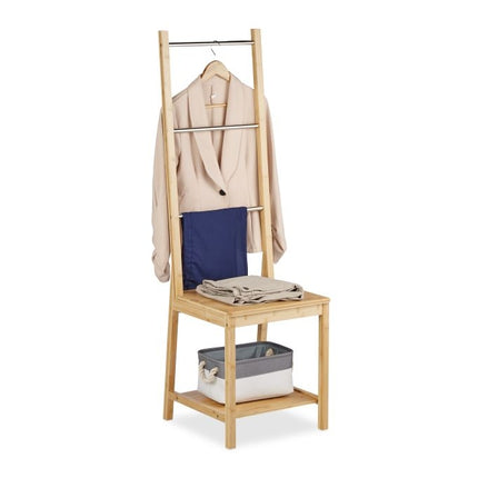Gentleman's butler's chair bamboe & roestvrij staal