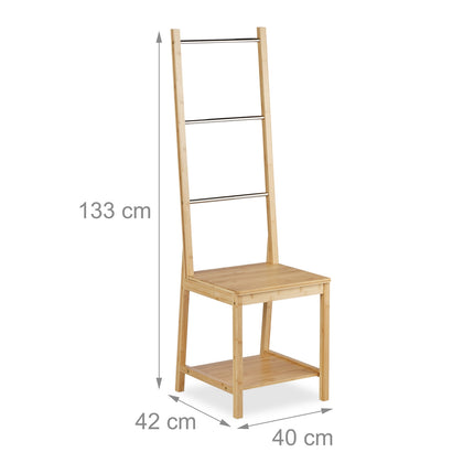 Gentleman's butler's chair bamboe & roestvrij staal