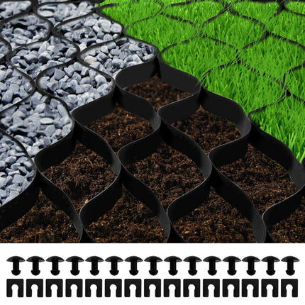 Geocell Ground Grid, 108 Sq Ft, 2 In HDPE Stabilizer