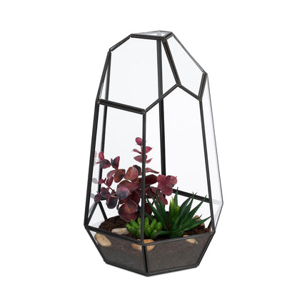 Geometric Glass Terrarium for Succulents, 25 cm