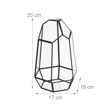 Geometric Glass Terrarium for Succulents, 25 cm