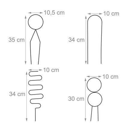 Geometric Steel Plant Supports – Set of Climbing Stakes