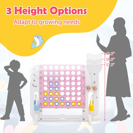 Giant 4-in-1 Connect Game Set with Ring Toss, Adjustable Height