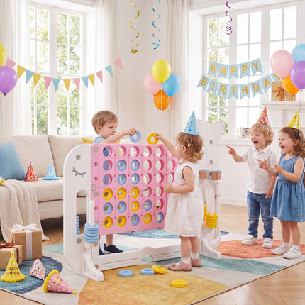 Giant 4-in-1 Connect Game Set with Ring Toss, Adjustable Height