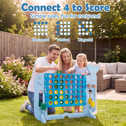 Giant 4-in-1 Connect Game Set with Ring Toss, Blue