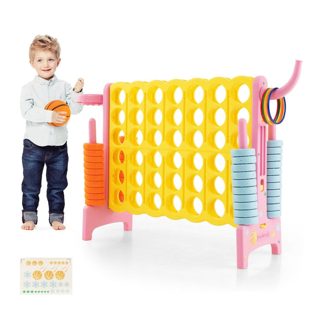 Reuzen 4-op-een-rij spelset met basketbalring