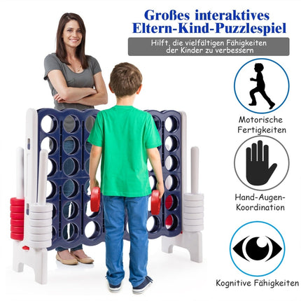Riesen-Vier-gewinnt-Spielset, Weiß & Dunkelblau, 120cm