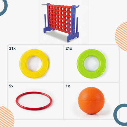 Obří hra Čtyři v řadě – 3v1 s házením kroužků a košem