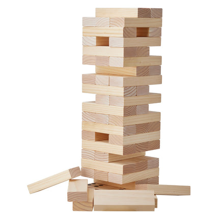 Giant Tumbling Tower Blocks Game, 60 Pine Wood Blocks