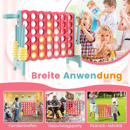 Riesen Match 4 Spiel erweitertes Match 4 Spielset mit Basketballkorb und Wurfring Hellblau