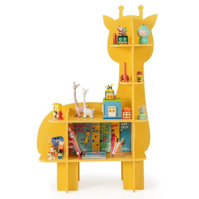 Giraffe boekenplank voor kinderen speelgoed opberger met open planken