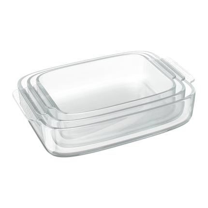Glass Baking Dish Set, 3 Sizes with Handles