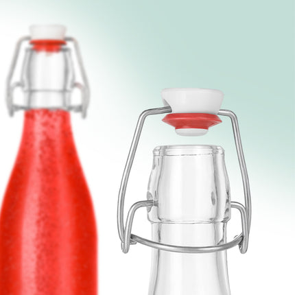 Glasflaschen mit Bügelverschluss – 6er-Set, beschreibbare Etiketten