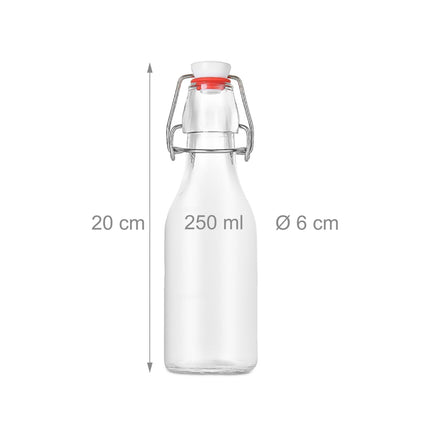 Glasflaschen mit Bügelverschluss – 6er-Set, beschreibbare Etiketten