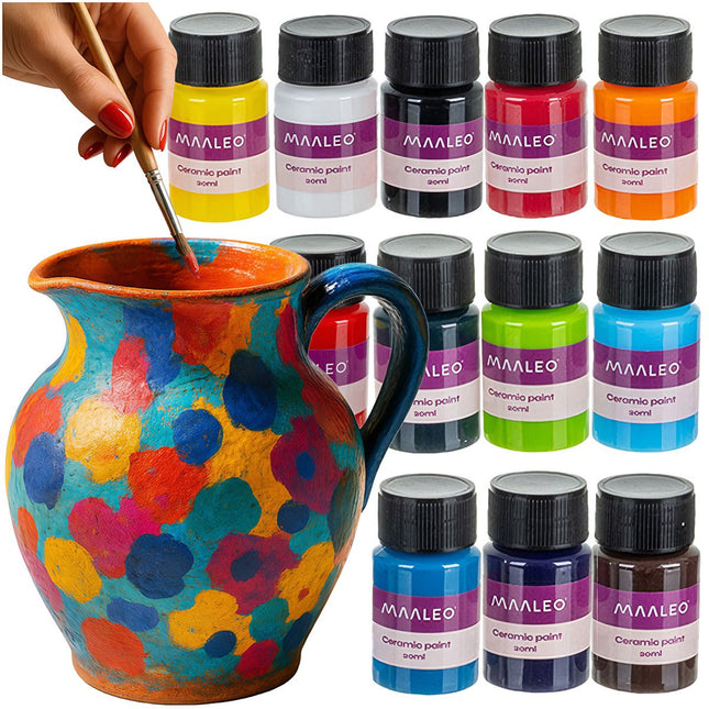 Glas- & Keramikfarben-Set, 12 Farben, ofenhärtende DIY-Bastelarbeiten