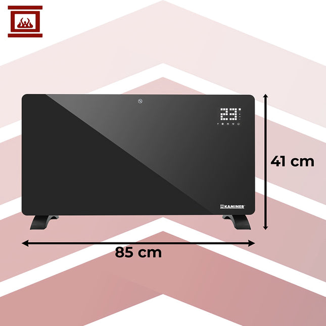 Skleněný elektrický přímotop, 2500W, WiFi a dálkové ovládání