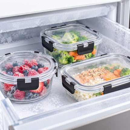 Glass Food Storage Containers with Click-Lock Lids, Set of 12, Leakproof