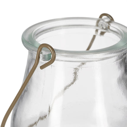 Glass Lanterns Set, 12 Round Silver/Gold Candle Holders