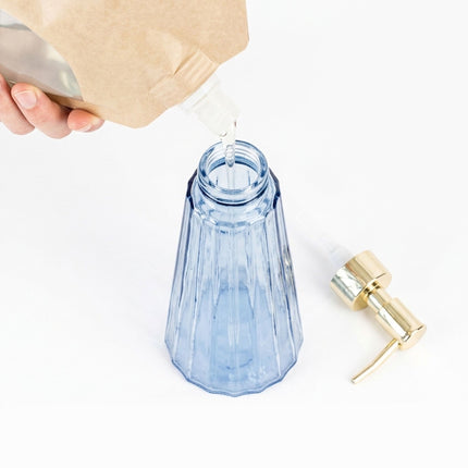 Glass Soap Dispensers Set of 2, 320 ml, Gold Pumps