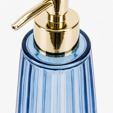 Glass Soap Dispensers Set of 2, 320 ml, Gold Pumps