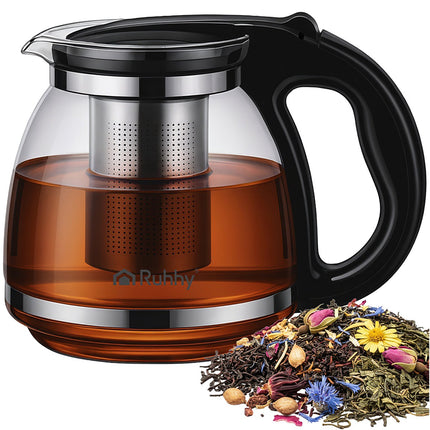 Glass Teapot with Infuser, 2L Capacity