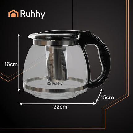 Glass Teapot with Infuser, 2L Capacity