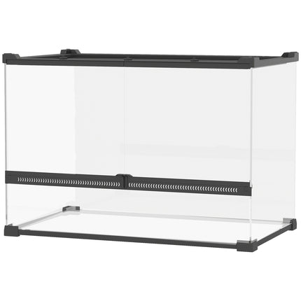 Glas-Terrarium für Reptilien, wasserdichte Basis, Schloss