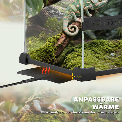 Glas-Terrarium für Reptilien, wasserdichte Basis, Schloss
