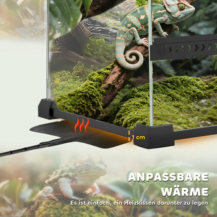 Glas Terrarium für Reptilien, wasserdichte Basis, sicheres Schloss