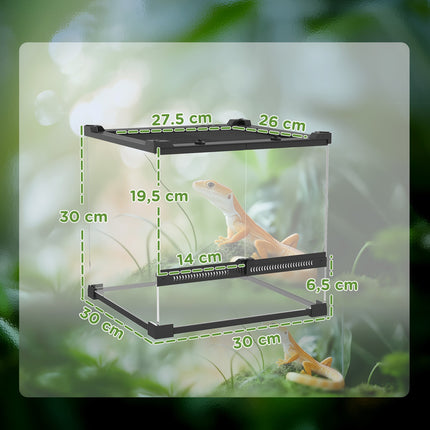 Glas Terrarium für Reptilien, wasserdichte Basis, sicheres Schloss