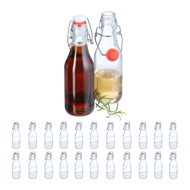 Glasflaschen mit Bördelverschluss 24er-Pack