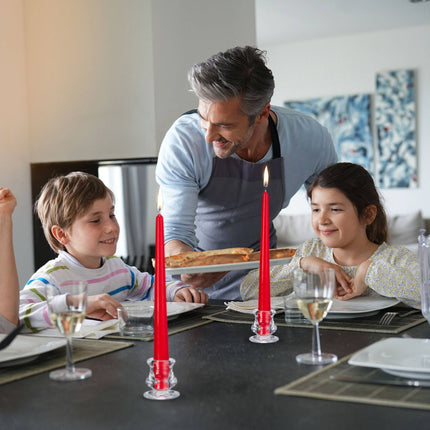 Glass candle holder with 6 pcs