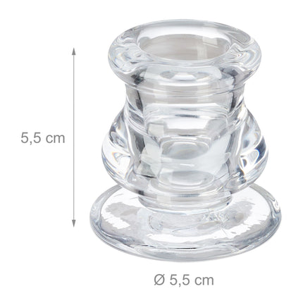 Glass candle holder with 6 pcs