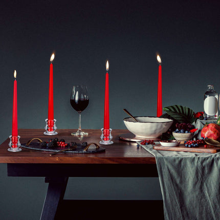 Glass candle holder with 6 pcs