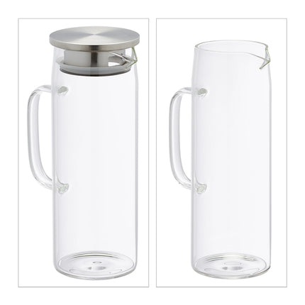 Glass carafe with lid 1.2 litres