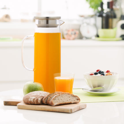 Glass carafe with lid 1.2 litres