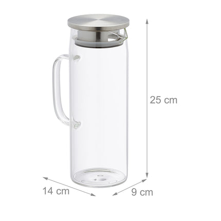 Glass carafe with lid 1.2 litres