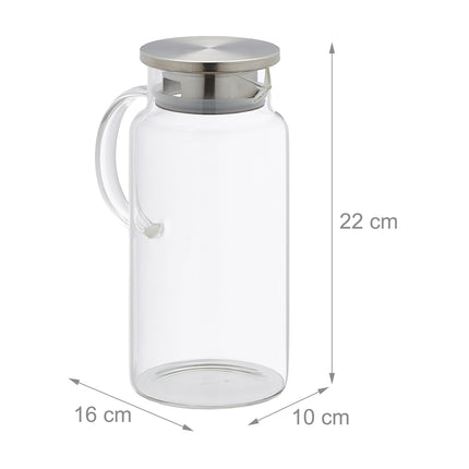 Carafe en verre avec couvercle 1,5 litre