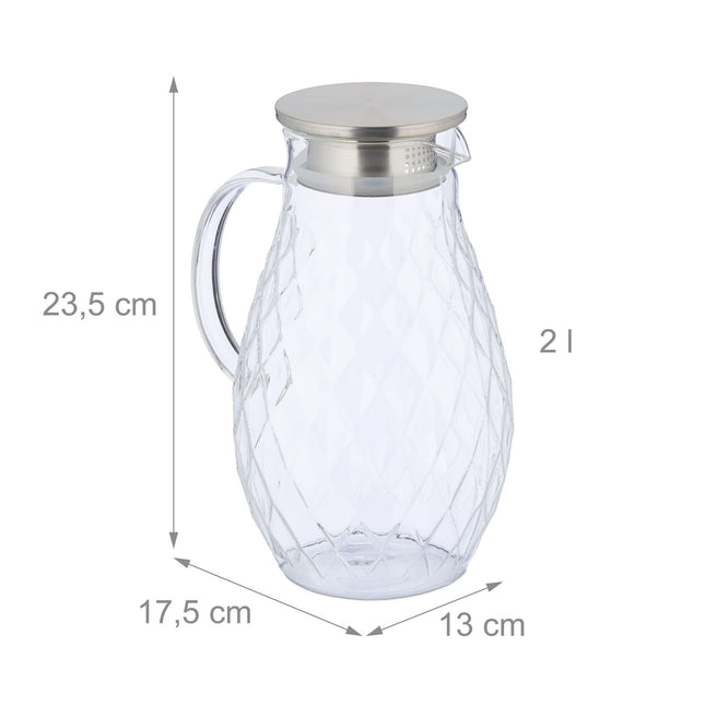 Glaskaraffe mit Deckel 2 l
