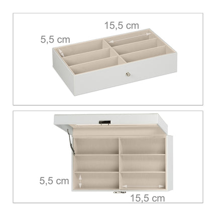 Brillen-Organizer-Box, Kapazität für 12 Brillen, samtausgekleidet