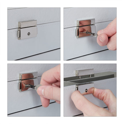 Brillen-Organizer-Box, Kapazität für 12 Brillen, samtausgekleidet