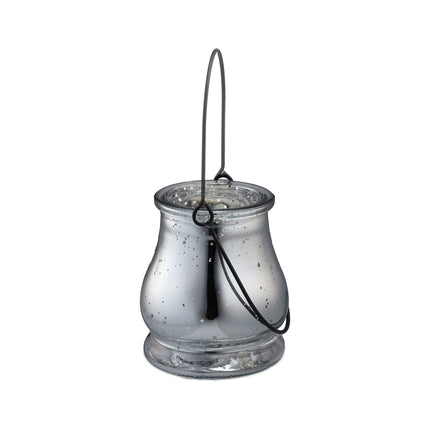 Lanterne en verre argentée, lot de 12
