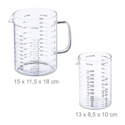Glasmessbecher 2er Set