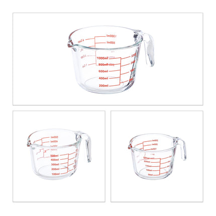 Glasmessbecher 3er Set
