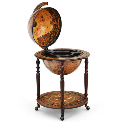 Globusbar bar cabinet bar cart with wheels & lid wine rack wine cabinet Ø 60.5 x 95.5 cm brown