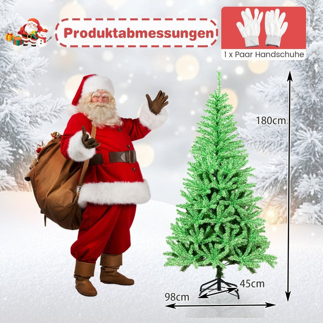 Svítící umělý vánoční stromek 180 cm, skládací konstrukce